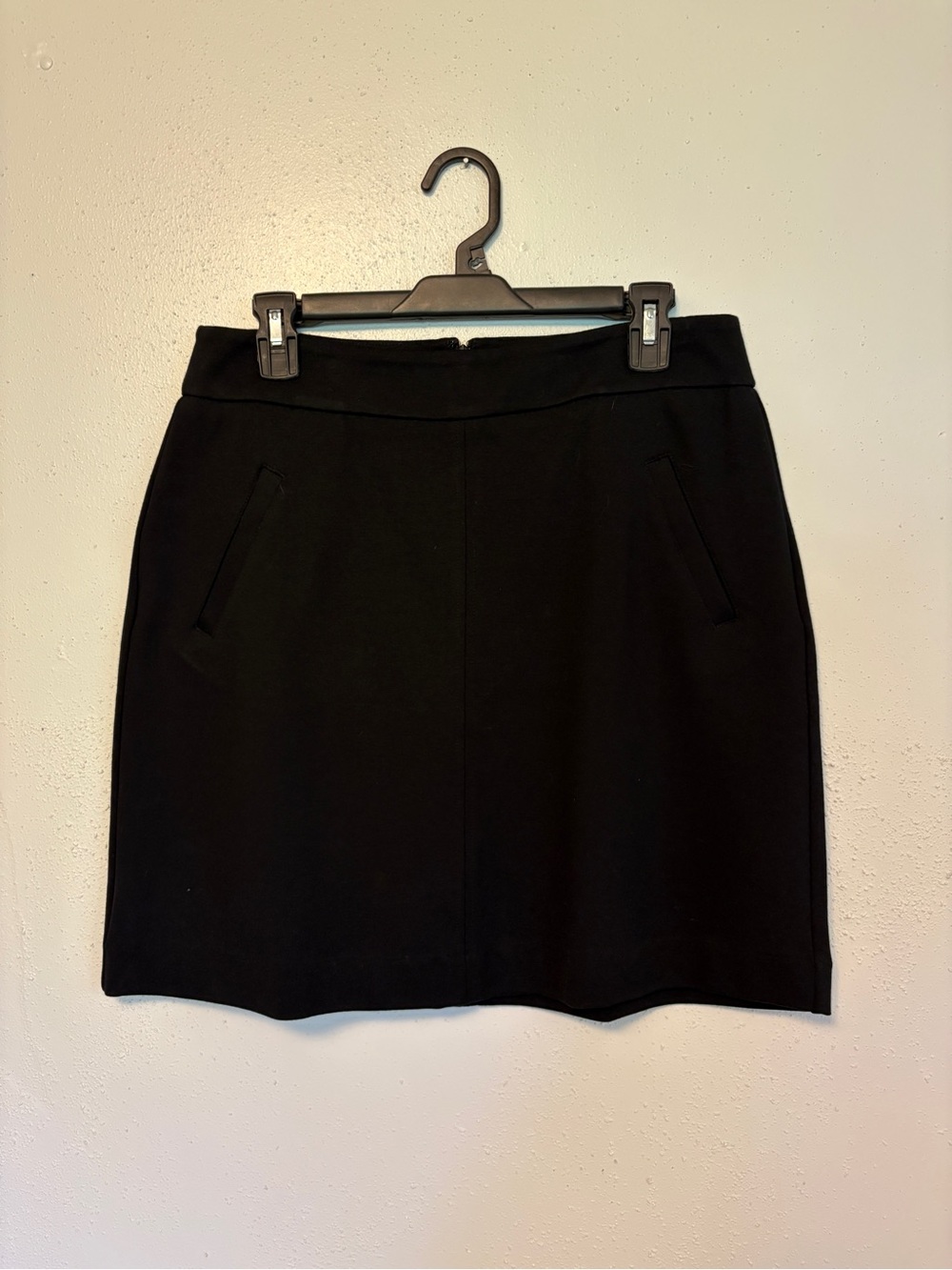 CAbi Black Mini Skirt with Piped Pockets